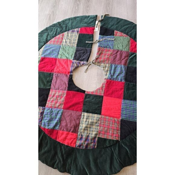 Country Plaid Christmas Tree Skirt 48" Round ~ Farmhouse  Cottage Core - Picture 3 of 8